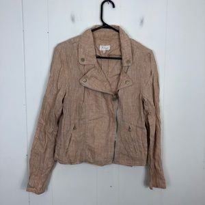 Lou & Grey Linen Moto Jacket Sz M